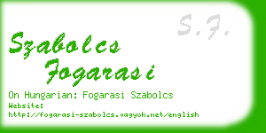 szabolcs fogarasi business card